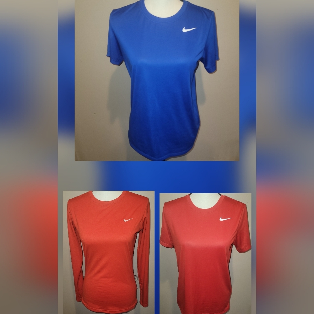 Firm! Bundle Nike Women's Blue and Red Tops Set Of 3